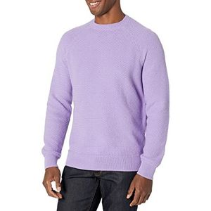 Amazon Essentials Heren oversized fit getextureerde katoenen trui met ronde hals, lavendel, X-Small