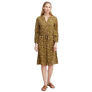 TOM TAILOR Dames Blousejurk met print 1030891, 29156 - Olive Small Floral Design, 38