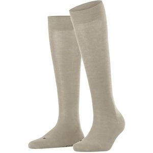 FALKE Dames Kniekousen Sensitive London W Kh katoen met comfort tailleband 1 paar, Beige Linen Melange 4541, 39-42