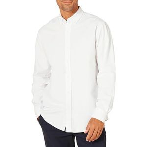 Amazon Essentials Regular-Fit Lange Mouw Effen Oxford Shirt Wit, X-Small