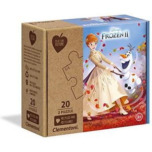 Clementoni 24773 Disney bevroren 2-2x20 stuks-gemaakt in Italië-100% gerecycleerde materialen, puzzel voor kinderen