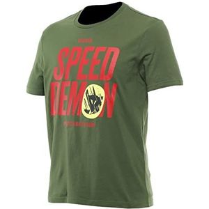 DAINESE - Knee Down T-shirt, casual T-shirt met ronde hals, van katoen, voor heren, tuingroen, XXXL, Groene tuin, 3XL