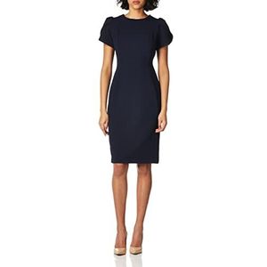 Calvin Klein Women's Tulip Sleeved Sheath Dress, Indigo, 14