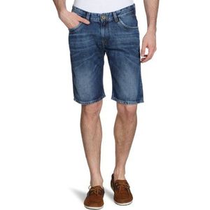 Cross Jeans heren jeans Bermuda Comfort Fit F 200-300 / Tom, blauw, 30