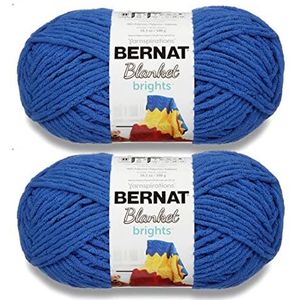 Bernat Deken Brights Royal Blue Garen - 2 Pack van 300g/10.5oz - Polyester - 6 Super Bulky - 220 Yards - Breien/Haak