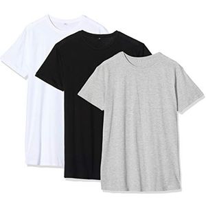 Build Your Brand Heren Shaped Long Tee 3-pack T-shirt, meerkleurig (zwart/H.grey/wit 02227), L