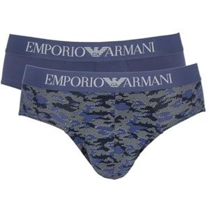 Emporio Armani Herenboxershort (verpakking van 2 stuks), Camou Print/Indigo, L