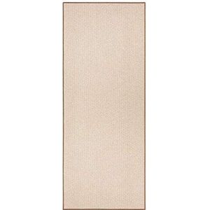 BT Carpet Bouclé Loper, keukenloper, antislip, plat geweven, laagpolig tapijt, keukentapijt voor hal, keuken, woonkamer, badkamer, beige, 67x150 cm