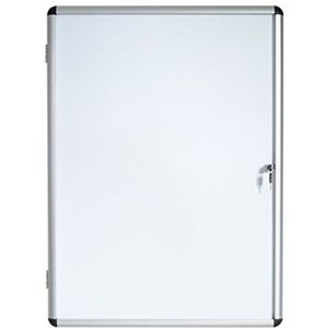 Bi-Office Showkast vitrine ""Enclore"", whiteboard, mangetisch binnenoppervlak, geschikt voor 1 x DIN A4, zilveren aluminium frame, afsluitbaar