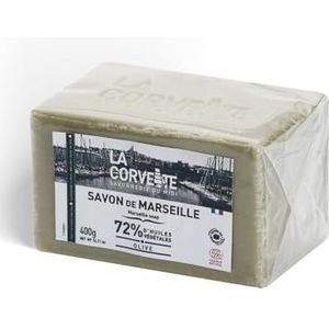 Savon de Marseille Olijfzeep – 400g Onder Folie – Traditionele Franse Zeep – 100% Natuurlijk – Zonder Palmolie – COSMOS NATURAL Gecertificeerd
