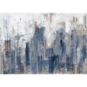 Rasch Behang 360844 - Fotobehang op vlies met de skyline van New York in blauw, bruin en wit uit de collectie Magicwalls - 3,00 m x 4,24 m (L x B)