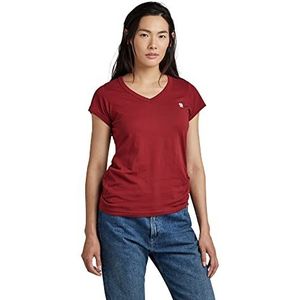 G-STAR RAW dames T-Shirt Eyben Stripe Slim V-hals Top, Rood (Dry Red 4107-5298) , XXS