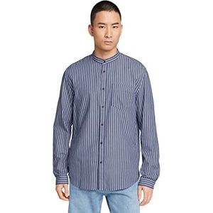 TOM TAILOR Denim Uomini Twill overhemd met borstzak 1029823, 28931 - Navy Blue Stripe, XS