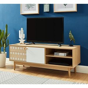 BAÏTA Leika TV-meubel, eiken/wit, 120 cm
