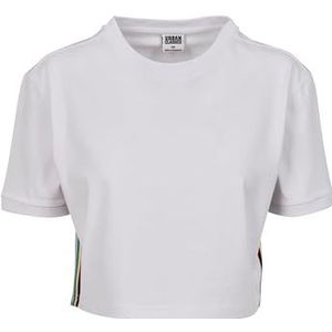 Urban Classics Dames T-Shirt Ladies Multicolor Side Taped Tee, wit (wit 00220)., XXL grote maten extra tall
