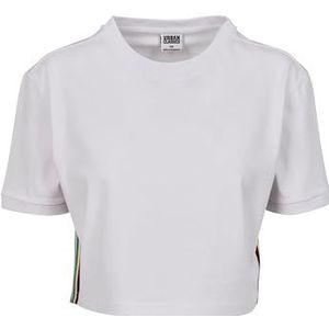 Urban Classics Dames T-shirt Ladies Multicolor Side Taped Tee, wit (wit 00220)., XXL Grote maten Tall