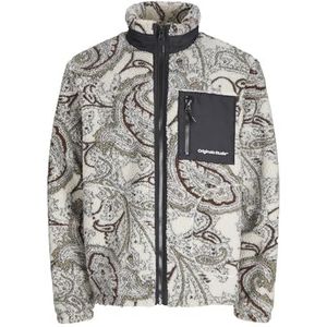 Jack & Jones Heren Jorvesterbro Teddy Jacket AW24 NOOS Korte jas, Silver Birch/Detail: AOP, XS, Silver Birch/Detail:aop, XS