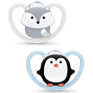 NUK for Nature Babyfopspeen | 6-18 maanden | Duurzame siliconen fopspenen | Gemaakt van 100% natuurlijke grondstoffen, geaccepteerd door 99% van de baby's, BPA-vrij, groen, 2 stuks