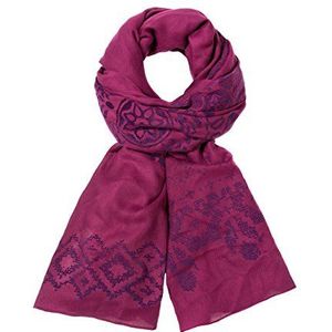 Desigual Dames Foulard_rectangle wollen omslagdoek, Paars (Purple Velvet 3081), One Size (Fabrikant maat:ONESIZE)