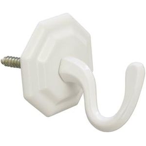 GARDINIA Decoratieve haak, klassiek, embrasse-haak, lengte: 4 cm, Ø 38 mm, metaal, wit