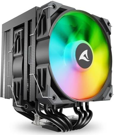Sharkoon - A60 - CPU-koeler - Zwart - RGB - Twee Ventilatoren