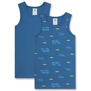 Sanetta Jongens 336066 dubbelpak onderhemd, Ocean, 140 (2-pack), ocean, 140 cm