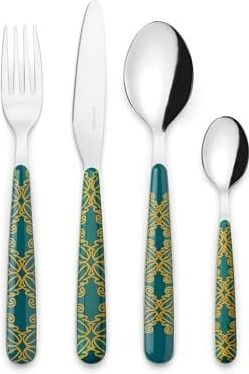 Guzzini - FUSION - Set van 24 Bestek - Smaragdgroen