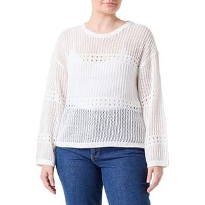 Vila VIJIFFY Open O-Neck L/S Knit TOP, Egret, M