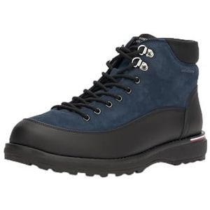 Tommy Hilfiger Heren Boots Corporate Outdoor Nubuck Boot van leer, Blue Desert Sky, 41 EU