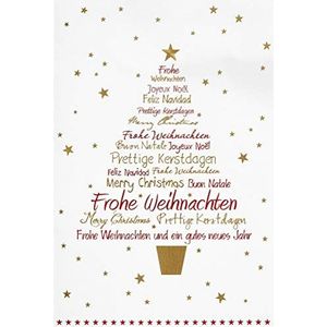 bsb Wenskaart kerstkaart""Vrolijk Kerst"" dennenboom met verschillende letters.
