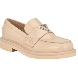 GUESS Shatha Loafer voor dames, medium, Licht natuurlijk patent, 39 EU