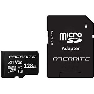 ARCANITE 128 GB microSDXC-geheugenkaart met SD-adapter - A1, UHS-I U3, V30, 4K, C10, microSD, 90 MB/s maximale leessnelheid