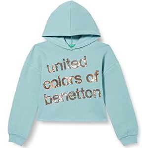 United Colors of Benetton Capuchontrui met lange mouwen voor meisjes, poederblauw 33 U, 170 cm