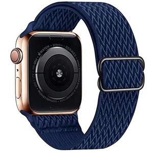 SUPERIXO Nylon band compatibel met Apple Watch Band 42 mm 44 mm 45 mm Sport Loop Strap, Midnight Blue