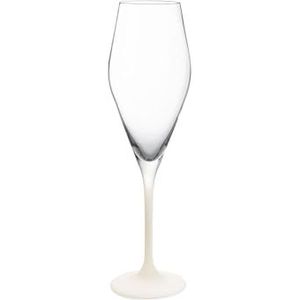 Villeroy & Boch - Manufacture Rock blanc Champagneglas Set, 4-delig. Glazenset voor mousserende wijn en champagne, 260 ml, Kristalglas, Mat wit leisteeneffect