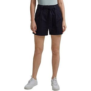 ESPRIT Shorts in Paperbagstijl met riem, 400/marineblauw, 36