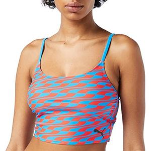 PUMA Dames Swimwear Formstrip Longline Top Bikini, Blue Combo, S