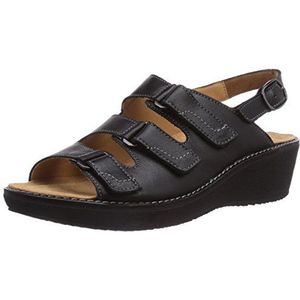 Ganter Gracia Brede G open sandalen voor dames, met sleehak, Grijs zwart 0100, 37 EU