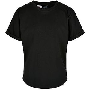 Urban Classics Boy's Boys Long Shaped Turnup Tee T-shirt, zwart, 158/164