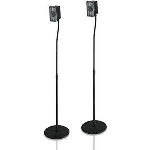 Hama luidsprekerstandaard (in hoogte verstelbaar tot 123 cm, belastbaar per 5 kg, verborgen kabelgeleiding) set van 2, zwart