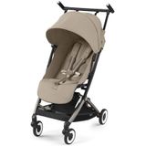 Cybex GoldPoussette Libelle, met harnas in tractie, 6 maanden omgeving in 4 omgevingen (max. 22 kg), Ultralégère (seulement 6 kg), Almond Beige (beige met kader zwart)