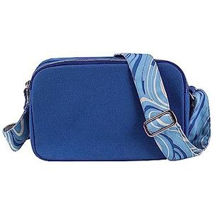 Eco Right Crossbody tassen voor dames en heren, waterdichte multi-pocket kleine schoudertas, Blauwe wervelingen