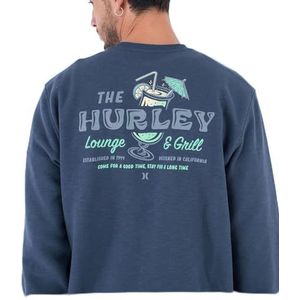 Hurley Lounge Slub Fleece Crew Sweatshirt voor heren, Iron Ore, S
