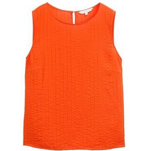 TOM TAILOR Dames crinkle blouse, 12913 - Tango Orange, 36