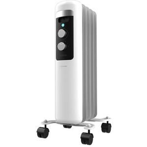 Cecotec ReadyWarm 550 Space White Olieradiator, elektrische radiator met 5 modules, 1000 W, energiebesparend, 3 standen en veiligheidssysteem, ideaal voor 12 m²