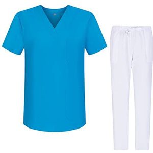 MISEMIYA - Unisex sanitaire pyjama's gezondheiduniformen medische uniformen G713-6802, Hemelsblauw 68, XXL
