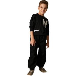 Koton Boys's Long Sleeve Crew Neck Printed Detail Cotton T-Shirt, zwart (999), 5-6 Jaar