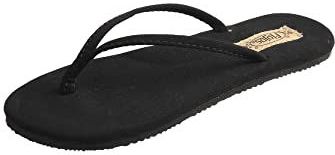 Flojos - Fiesta - Slippers - Zwart - Imitatieleer