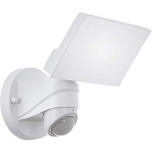 EGLO Pagino Led-buitenwandlamp, 1-lichts buitenlamp, sensor-wandlamp van kunststof, kleur: wit, buitenspot met bewegingsmelder, IP44