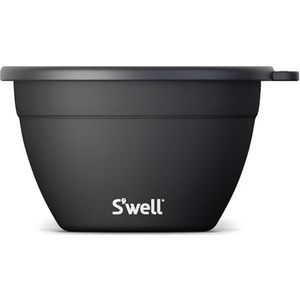 S'well Salade Bowl Kit, Black Onyx, 1.9L - Salade Lunch Box met Condiment Container en Verwijderbaar Dienblad - Lekvrij en Vaatwasmachinebestendig